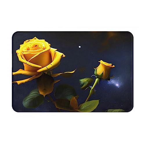 DLXW Dicke Flanell rutschfeste Fußmatte - Mehrzweck-Teppich für Innen- und Außenbereich, für Haustür, Küche, Bad, langlebig und leicht zu reinigen, gelbe Rosen Sternennacht DLXW Dicke Flanell rutschfeste Fußmatte - Mehrzweck-Teppich für Innen- und Außenbereich, für Haustür, Küche, Bad, langlebig und leicht zu reinigen, gelbe Rosen Sternennacht von DLXW
