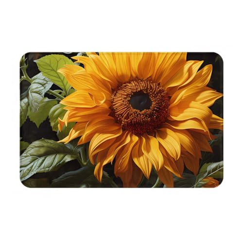 DLXW Dicke Flanell rutschfeste Fußmatte - Mehrzweck-Teppich für Innen- und Außenbereich, für Haustür, Küche, Bad, langlebig und leicht zu reinigen, gelbe Sonnenblume auf braunem Hintergrund DLXW Dicke Flanell rutschfeste Fußmatte - Mehrzweck-Teppich für Innen- und Außenbereich, für Haustür, Küche, Bad, langlebig und leicht zu reinigen, gelbe Sonnenblume auf braunem Hintergrund von DLXW