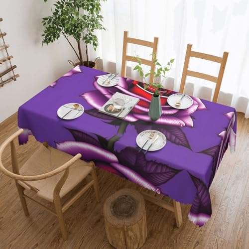 DLXW Tischdecke, rechteckig, wasserdicht, Polyester, 137 x 183 cm, Fuchsia von DLXW