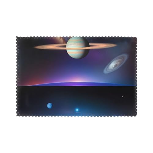 Dlxw Cosmic Saturn 6-teiliges Tischset-Set – hitzebeständig und rutschfest, für ein stilvolles kulinarisches Erlebnis von DLXW