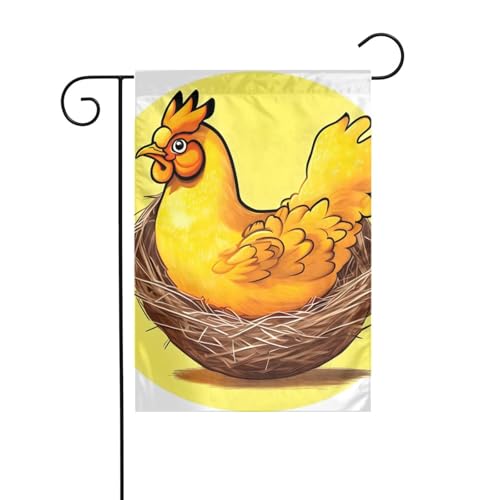 Dlxw Vogelnest goldene Hühnerflagge 30,48 x 45,72 cm doppelseitig im Freien schafft eine romantische Gartendekoration Zuhause Outdoor-Atmosphäre! Verbessern Sie den Geschmack Ihrer Gartendekoration von DLXW