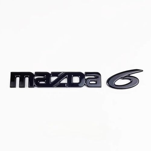 DLXYZML Schwarz Ersatz Emblem Set für Mazda 6 Sedan 2010 2011 2012,3D Vorne Hinten Abzeichen Logo Frontgrill Kofferraum Buchstaben Aufkleber ABS Auto Dekor Styling Exterieur Zubehör,MAZDA6 Emblem von DLXYZML