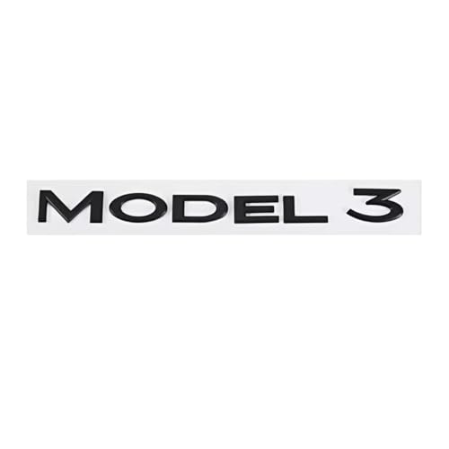DLXYZML Schwarz Ersatz Emblem Set für Tesla Model 3 2020 2021 2022 2023,3D Vorne Hinten Abzeichen Logo Frontkoffer Kofferraum Buchstaben Aufkleber ABS Auto Dekor Styling Exterieur Zubehör von DLXYZML