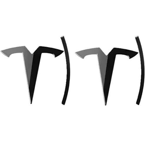 DLXYZML Schwarz Ersatz Emblem Set für Tesla Model Y 2020 2021 2022 2023 2024 2025,3D Vorne Hinten Abzeichen Logo Frontkoffer Kofferraum Buchstaben Aufkleber ABS Auto Dekor Styling Exterieur Zubehör von DLXYZML