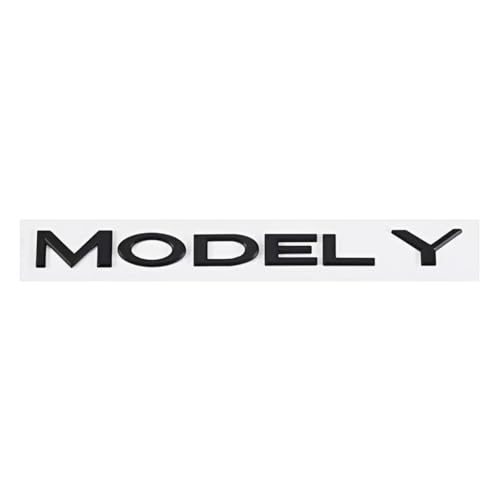 DLXYZML Schwarz Ersatz Emblem Set für Tesla Model Y 2020 2021 2022 2023 2024 2025,3D Vorne Hinten Abzeichen Logo Frontkoffer Kofferraum Buchstaben Aufkleber ABS Auto Dekor Styling Exterieur Zubehör von DLXYZML