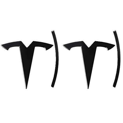 DLXYZML Schwarz Ersatz Emblem Set für Tesla Model Y 2020 2021 2022 2023 2024 2025,3D Vorne Hinten Abzeichen Logo Frontkoffer Kofferraum Buchstaben Aufkleber ABS Auto Dekor Styling Exterieur Zubehör von DLXYZML