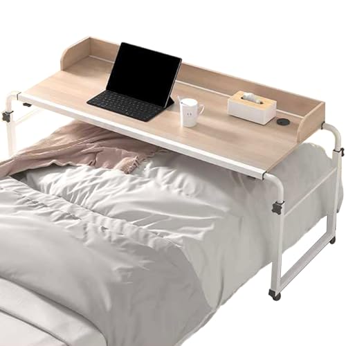 DLYZAYE Beistelltisch mit Rädern für Einzel-/Queensize-Betten, höhenverstellbar, mobiler Computertisch, Steharbeitsplatz für Zuhause, Krankenhaus, 120 cm, Natur DLYZAYE Beistelltisch mit Rädern für Einzel-/Queensize-Betten, höhenverstellbar, mobiler Computertisch, Steharbeitsplatz für Zuhause, Krankenhaus, 120 cm, Natur von DLYZAYE