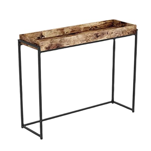 DLYZAYE Konsolentisch, Wohnzimmertische, Konsolentisch, Massivholz-Beistelltisch mit schwarzem Metallrahmen, schmaler Sofa-Beistelltisch, Breite 30 cm, Couchtisch (Größe: 120 x 30 x 80 cm, Farbe: A) DLYZAYE Konsolentisch, Wohnzimmertische, Konsolentisch, Massivholz-Beistelltisch mit schwarzem Metallrahmen, schmaler Sofa-Beistelltisch, Breite 30 cm, Couchtisch (Größe: 120 x 30 x 80 cm, Farbe: A) von DLYZAYE