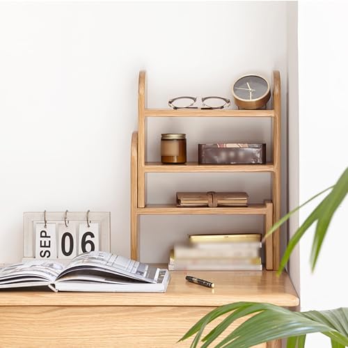 DLYZAYE Schreibtisch-Bücherregal, Eichenholz, Arbeitsplatte, Bücherregal, Aufbewahrungsregal, verstellbare Bücherregale, Büro-Schreibtischzubehör, modernes klassisches Schreibtischregal DLYZAYE Schreibtisch-Bücherregal, Eichenholz, Arbeitsplatte, Bücherregal, Aufbewahrungsregal, verstellbare Bücherregale, Büro-Schreibtischzubehör, modernes klassisches Schreibtischregal von DLYZAYE