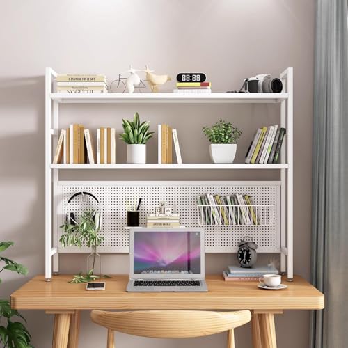 DLYZAYE Schreibtischregal, Mehrzweck-Schreibtischstall aus Holz, Bücherregal für Computer, 2-stöckiges Schreibtischregal mit Stecktafel, Schreibtisch-Bücherregal, Aufbewahrungsregal für Heimbüro (Weiß DLYZAYE Schreibtischregal, Mehrzweck-Schreibtischstall aus Holz, Bücherregal für Computer, 2-stöckiges Schreibtischregal mit Stecktafel, Schreibtisch-Bücherregal, Aufbewahrungsregal für Heimbüro (Weiß von DLYZAYE