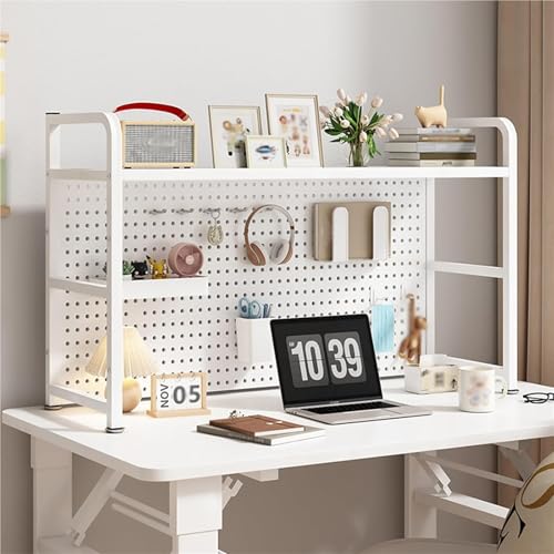 DLYZAYE Schreibtischregal, verstellbares Schreibtisch-Organizer-Regal, Bücherregal für Computertisch, Arbeitsplatte, Organizer, Präsentationsregal für Büro, Zuhause (weiß, 74,9 cm) von DLYZAYE