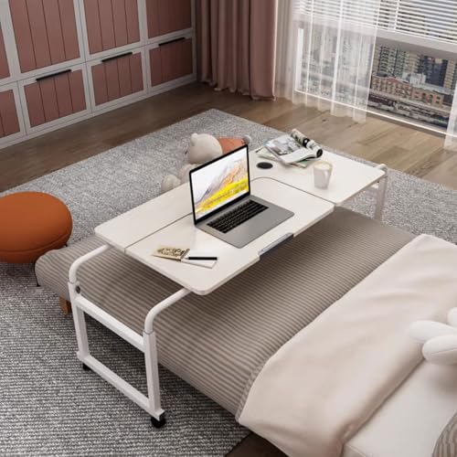 DLYZAYE Überbetttisch mit Rollen, Computertisch, mobiler Laptop-Wagenständer, Arbeitsplatz mit rollendem Rad und neigbarer Tischplatte für Zuhause, Schlafzimmer, Büro, Krankenhaus, C, 100 cm DLYZAYE Überbetttisch mit Rollen, Computertisch, mobiler Laptop-Wagenständer, Arbeitsplatz mit rollendem Rad und neigbarer Tischplatte für Zuhause, Schlafzimmer, Büro, Krankenhaus, C, 100 cm von DLYZAYE