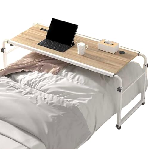DLYZAYE Überbetttisch mit Rollen, für Einzel-/Queensize-Betten, höhenverstellbar, mobiler Computertisch, Steharbeitsplatz für Zuhause, Krankenhaus, 120 cm, Natur DLYZAYE Überbetttisch mit Rollen, für Einzel-/Queensize-Betten, höhenverstellbar, mobiler Computertisch, Steharbeitsplatz für Zuhause, Krankenhaus, 120 cm, Natur von DLYZAYE