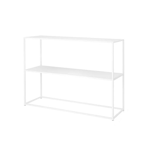 Konsolentisch, Wohnzimmertische, 80–120 cm, Konsolentisch, 2-stöckiger Stauraum, Eingangstisch, schwarz/weiß, Sofatisch mit quadratischen Regalen, Eisen-Veranda-Tisch für Esszimmer, Büro, Wohnzimmer Konsolentisch, Wohnzimmertische, 80–120 cm, Konsolentisch, 2-stöckiger Stauraum, Eingangstisch, schwarz/weiß, Sofatisch mit quadratischen Regalen, Eisen-Veranda-Tisch für Esszimmer, Büro, Wohnzimmer von DLYZAYE