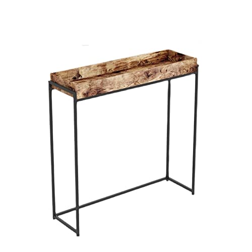 Konsolentisch, Wohnzimmertische, stabiler schmaler Eingangstisch, Konsolentisch mit Ablagetisch und schwarzem Eisenrahmen, multifunktionaler dekorativer Sofatisch (Größe: 90 x 30 x 80 cm, Farbe: Konsolentisch, Wohnzimmertische, stabiler schmaler Eingangstisch, Konsolentisch mit Ablagetisch und schwarzem Eisenrahmen, multifunktionaler dekorativer Sofatisch (Größe: 90 x 30 x 80 cm, Farbe: von DLYZAYE