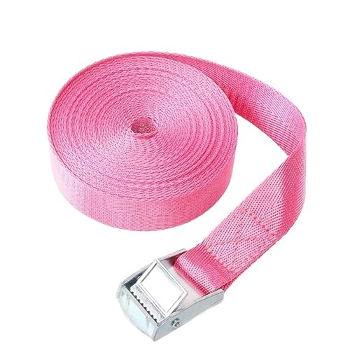 DLZFUDTY Spanngurte,Spanngurte Mit Ratsche spanngurt Gurt 25mm Auto Spannseil Zurrgurt Starker Ratschengurt Gepäcktasche Ladungszurrung Mit Metallschnalle Abschleppseilspanner(Pink,3.0M) von DLZFUDTY