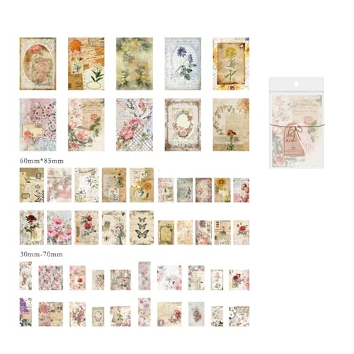 DLZFUDTY Sticker,Aufkleber Retro-Sammlung Materialpaket Memory Post Office Serie Notizbuch DIY Collage Basismaterial Aufkleber 4 Arten(1) von DLZFUDTY