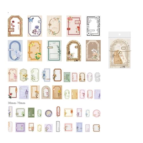 DLZFUDTY Sticker,Aufkleber Retro-Sammlung Materialpaket Memory Post Office Serie Notizbuch DIY Collage Basismaterial Aufkleber 4 Arten(2) von DLZFUDTY