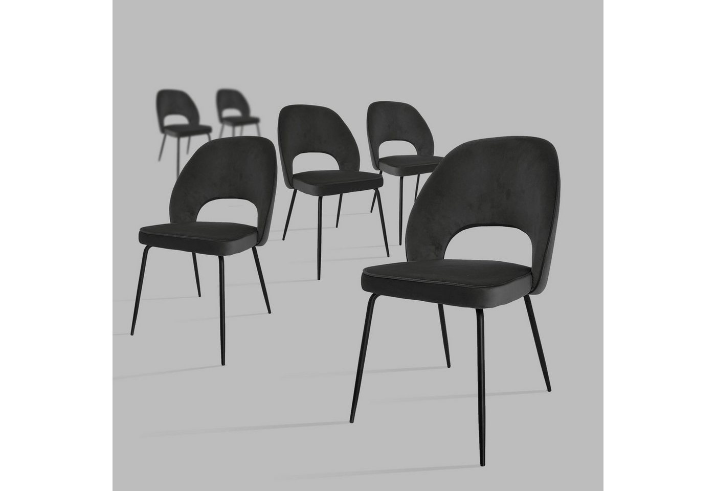 DM-Handel Esszimmerstuhl Esszimmerstuhl Stuhl Küchenstuhl 2-4-6-8er Set (Spar-Set, 8 St), Metallbeine von DM-Handel