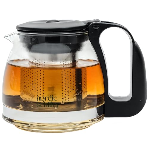 Teekanne Glas Hitzebeständig Glaskanne mit Deckel 700ml Teekanne mit Siebeinsatz Teekanne mit Edelstahl Filter Sieb Tea Maker Teekanne mit Sieb Glas Tee Kanne von DMA-Z