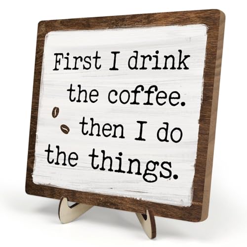 Kaffee-Bar-Schild, Kaffeeschilder für Kaffeestation, Vintage-Kaffeeschild, Dekoration für Küche, Kaffeebar-Zubehör, Kaffee-Themen-Geschenke, Bauernhaus-Café-Schild, First I Drink The Coffee Then I Do Kaffee-Bar-Schild, Kaffeeschilder für Kaffeestation, Vintage-Kaffeeschild, Dekoration für Küche, Kaffeebar-Zubehör, Kaffee-Themen-Geschenke, Bauernhaus-Café-Schild, First I Drink The Coffee Then I Do von DMADNF