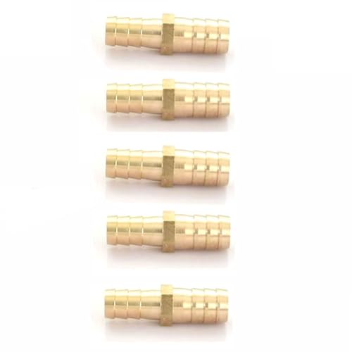 DMBAOD Messingschlauch Barb Schlauchzubehör für Luft/Öl/Wasser/Kraftstoff (verdickt, Messing) 14mm*12mm 5 Stücke von DMBAOD