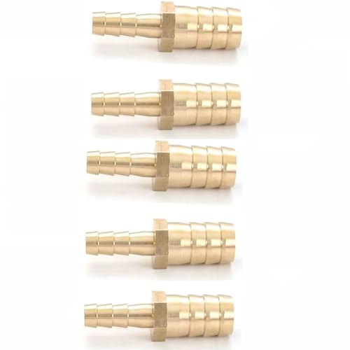 DMBAOD Messingschlauch Barb Schlauchzubehör für Luft/Öl/Wasser/Kraftstoff (verdickt, Messing) 14mm*8mm 5 Stücke von DMBAOD