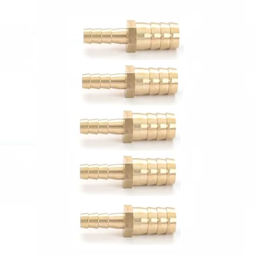 DMBAOD Messingschlauch Barb Schlauchzubehör für Luft/Öl/Wasser/Kraftstoff (verdickt, Messing) 16mm*8mm 10 Stücke von DMBAOD