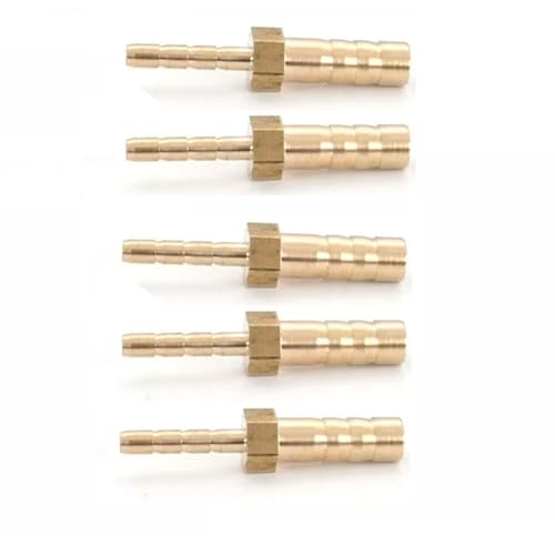 DMBAOD Messingschlauch Barb Schlauchzubehör für Luft/Öl/Wasser/Kraftstoff (verdickt, Messing) 6mm*3mm 10 Stücke von DMBAOD