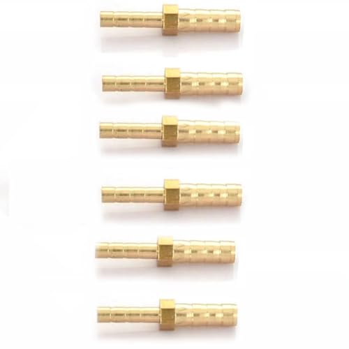 DMBAOD Messingschlauch Barb Schlauchzubehör für Luft/Öl/Wasser/Kraftstoff (verdickt, Messing) 6mm*4mm 5 Stücke von DMBAOD