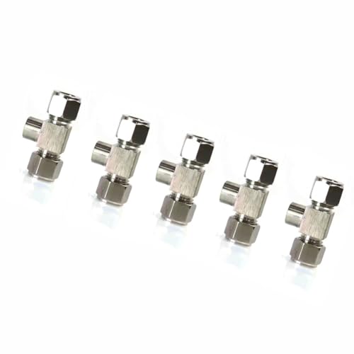 DMBAOD Plattierkupfer 3/8 "OD -Steckeradapter, Kompressionsrohrrohranschluss, gerade Adapter für Kraftstoffluftflüssigkeitsölgas 1/8 internal Thread Three-Way Connector 5 Stücke von DMBAOD
