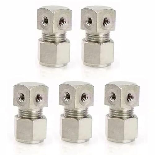 DMBAOD Plattierkupfer 3/8''od -Rohranschluss mit Kunststoffrohr, wasserdicht versiegelten Wasserlinien oder Pneumatik 3/16 Four Hole Clog 5 Stücke von DMBAOD