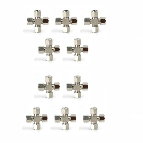 DMBAOD Plattierkupfer 3/8''od -Rohranschluss mit Kunststoffrohr, wasserdicht versiegelten Wasserlinien oder Pneumatik Four-Way Connector 10 Stücke DMBAOD Plattierkupfer 3/8''od -Rohranschluss mit Kunststoffrohr, wasserdicht versiegelten Wasserlinien oder Pneumatik Four-Way Connector 10 Stücke von DMBAOD