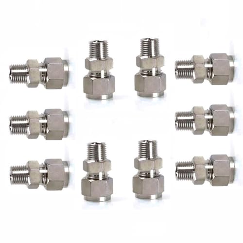 DMBAOD Plattierkupfer -Schlupfstecker für das Nebelsystem, 3/8 -Zoll -Stecker, 1500psi 1/4 Outer Wire Connector (Valve Connection) 10 Stücke von DMBAOD