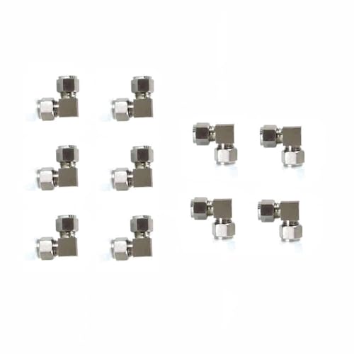 DMBAOD Plattierkupfer -Schlupfstecker für das Nebelsystem, 3/8 -Zoll -Stecker, 1500psi Elbow Connector 10 Stücke von DMBAOD