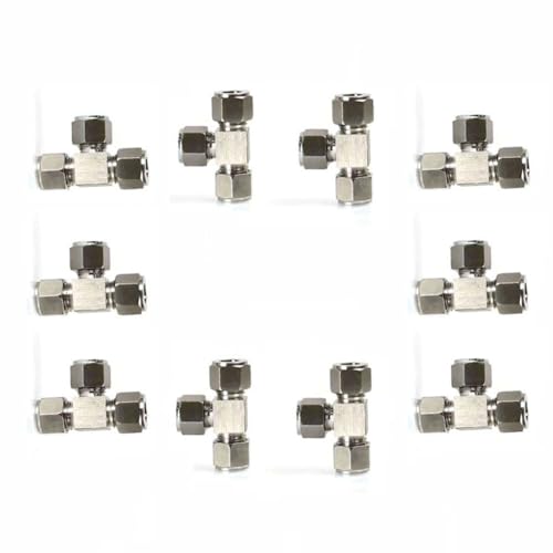 DMBAOD Plattierkupfer -Schlupfstecker für das Nebelsystem, 3/8 -Zoll -Stecker, 1500psi Three-Way Connector 10 Stücke von DMBAOD