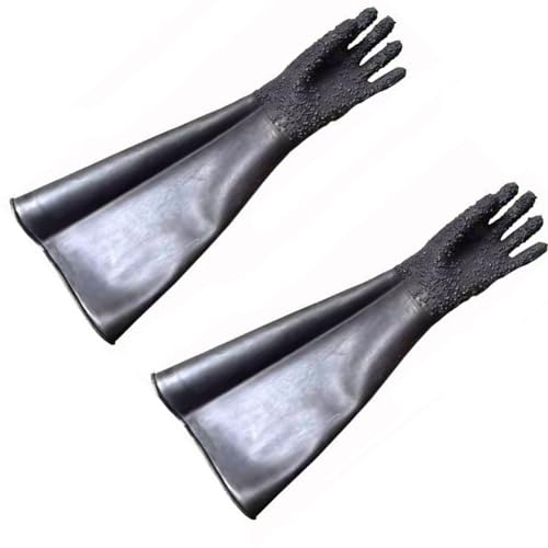 DMBAOD Sandblastenschrankhandschuhe, Sandstrahlblechhandschuhe für Sandblaster Explosion Schleifschrank 2 left hand gloves with pellets (diameter 200mm) Sandblasting gloves von DMBAOD