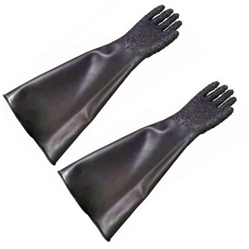 DMBAOD Sandblastenschrankhandschuhe, Sandstrahlblechhandschuhe für Sandblaster Explosion Schleifschrank 2 right hand gloves with pellets (diameter 200mm) Sandblasting gloves von DMBAOD