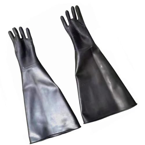 DMBAOD Sandblastenschrankhandschuhe, Sandstrahlblechhandschuhe für Sandblaster Explosion Schleifschrank A pair of glossy gloves (diameter 200mm) Sandblasting gloves von DMBAOD