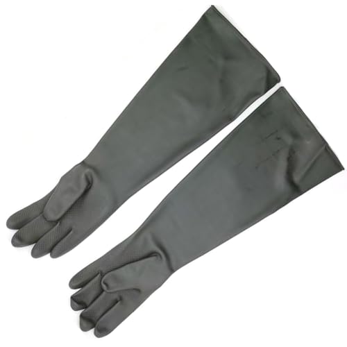 DMBAOD Sandblastenschrankhandschuhe, Sandstrahlblechhandschuhe für Sandblaster Explosion Schleifschrank A pair of glossy thin gloves (diameter 150mm) Sandblasting gloves von DMBAOD