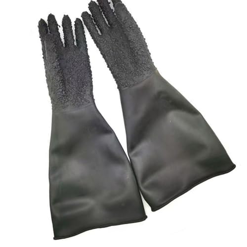 DMBAOD Sandblastenschrankhandschuhe, Sandstrahlblechhandschuhe für Sandblaster Explosion Schleifschrank A pair of short particle gloves (diameter 150mm) Sandblasting gloves von DMBAOD