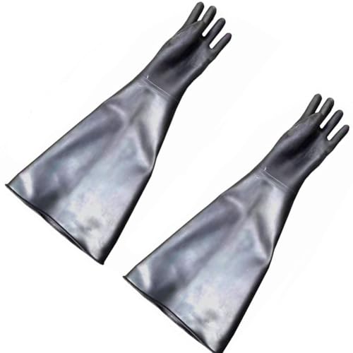 DMBAOD Sandblastenschrankhandschuhe, Sandstrahlblechhandschuhe für Sandblaster Explosion Schleifschrank Glossy gloves with left hand 2 (diameter 200mm) Sandblasting gloves von DMBAOD
