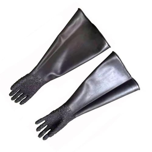 DMBAOD Sandblastenschrankhandschuhe, Sandstrahlblechhandschuhe für Sandblaster Explosion Schleifschrank One pair of pellet gloves (diameter 200mm) Sandblasting gloves von DMBAOD