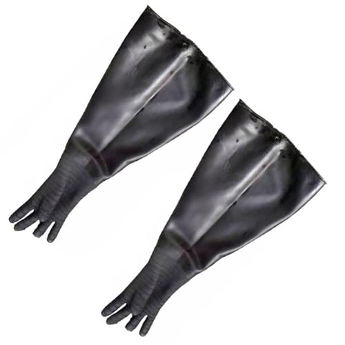 DMBAOD Sandblastenschrankhandschuhe, Sandstrahlblechhandschuhe für Sandblaster Explosion Schleifschrank Wrinkle gloves with 2 right hand (diameter 200mm) Sandblasting gloves von DMBAOD