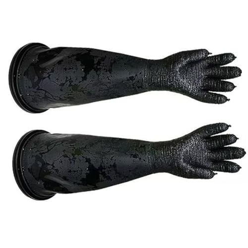 DMBAOD Sandstrahlhandschuhe Gummihandschuhe für die Schutzsicherheitsarbeit von Sandblaster A pair of 8-inch rubber ring plus glossy gloves (diameter 200mm) Sandblasting gloves von DMBAOD