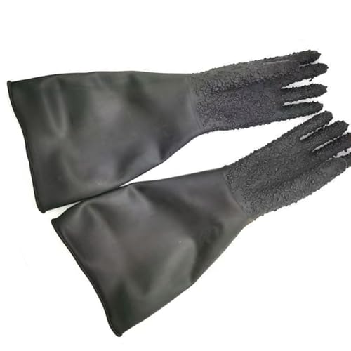 DMBAOD Sandstrahlhandschuhe Gummihandschuhe für die Schutzsicherheitsarbeit von Sandblaster A pair of short particle gloves (diameter 150mm) Sandblasting gloves von DMBAOD