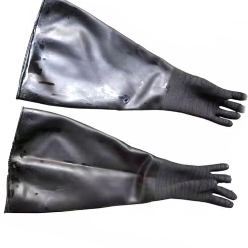 DMBAOD Sandstrahlhandschuhe Gummihandschuhe für die Schutzsicherheitsarbeit von Sandblaster A pair of wrinkle gloves (diameter 200mm) Sandblasting gloves von DMBAOD