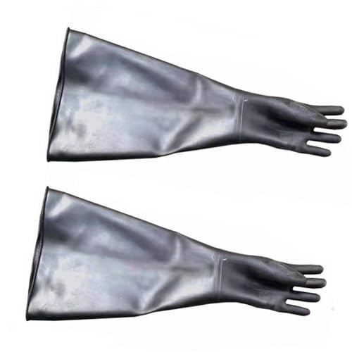 DMBAOD Sandstrahlhandschuhe Gummihandschuhe für die Schutzsicherheitsarbeit von Sandblaster Glossy gloves with left hand 2 (diameter 200mm) Sandblasting gloves von DMBAOD