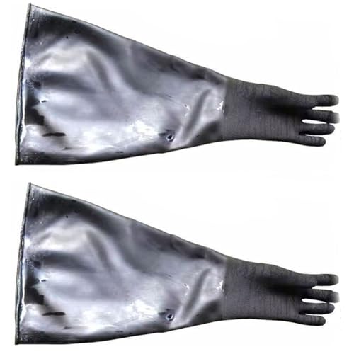 DMBAOD Sandstrahlhandschuhe Gummihandschuhe für die Schutzsicherheitsarbeit von Sandblaster Wrinkle gloves with 2 left hand (diameter 200mm) Sandblasting gloves von DMBAOD