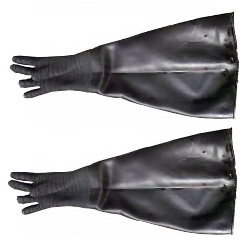 DMBAOD Sandstrahlhandschuhe Gummihandschuhe für die Schutzsicherheitsarbeit von Sandblaster Wrinkle gloves with 2 right hand (diameter 200mm) Sandblasting gloves von DMBAOD